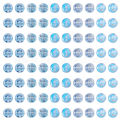 100 шт. 5 вида прозрачных гальванизированных стеклянных бусин с УФ-покрытием GLAA-TA0003-19A-1