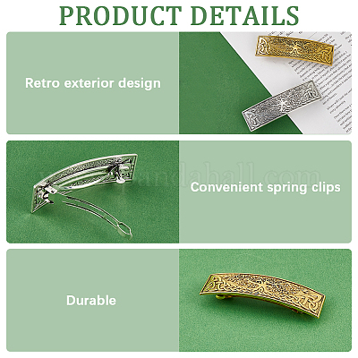 2 шт. 2-х цветные заколки для волос из сплава OHAR-CP0001-29-1