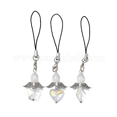 3 шт. подвесные украшения в виде ангела из стекла и акрила HJEW-JM04085-1