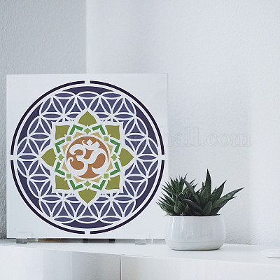 Wholesale FINGERINSPIRE Mandala Floral Stencil 11.8x11.8inch