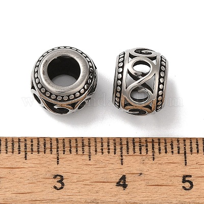 Европейские бусины из нержавеющей стали 304 STAS-S129-10P-1