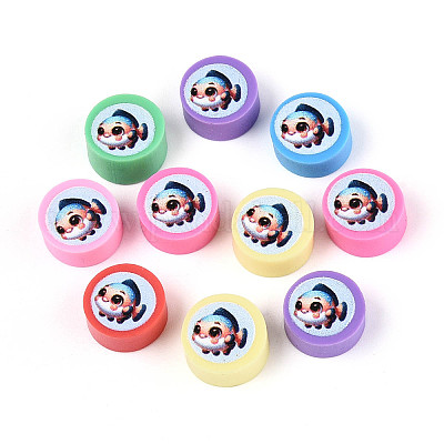 Печатные бусины из полимерной глины ручной работы CLAY-T022-12E-1