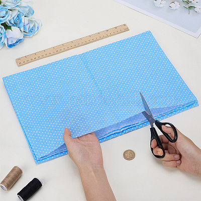 Хлопчатобумажные ткани с рисунком в горошек&nbsp;DIY-WH0622-485D-1