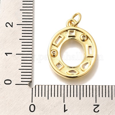 Латунные микропаве прозрачные подвески с фианитом KK-G521-01G-O-1