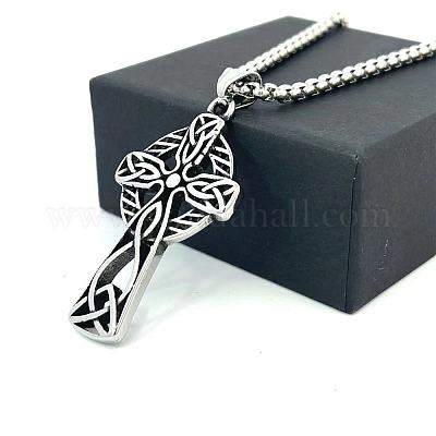 Ожерелья из нержавеющей стали с крестом в виде узла викингов для мужчин YQ1997-1