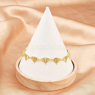 Латунные браслеты-цепочки с микропаве из прозрачных кубических цирконий для женщин BJEW-A090-10B-G-1