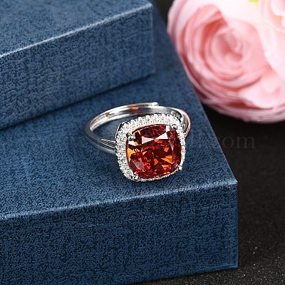 925 перстень из стерлингового серебра с паве из кубических цирконий RJEW-C138-01A-01-1