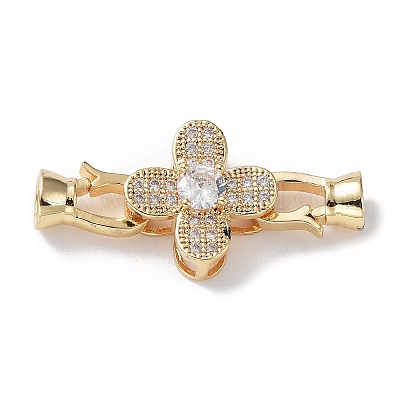 Стойка покрытие латунь проложить прозрачный кубический цирконий застегнуть застежки KK-Q797-06G-1