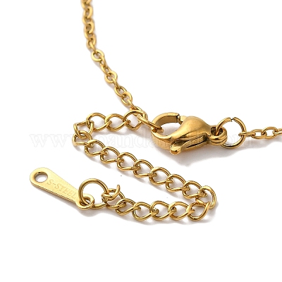 Ожерелья из нержавеющей стали 201 с вакуумным покрытием pvd NJEW-H033-01G-E-1