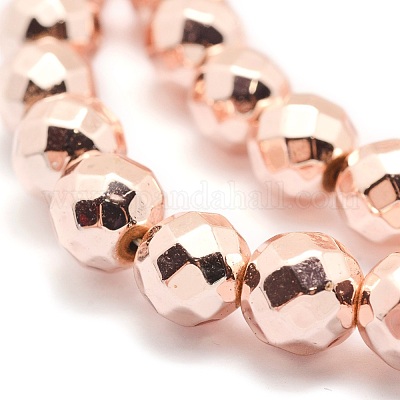 Гальванизировать немагнитных синтетический гематит бисер пряди G-L485-03C-LRG-1