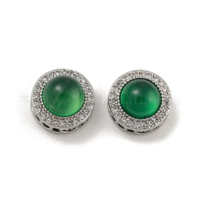 Полый латунный микропаве прозрачный кубический цирконий KK-G490-07P-1