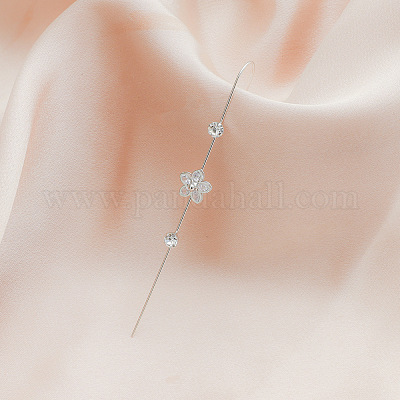 Laiton strass manchette boucles d'oreilles&nbsp;WGB6093-03-1