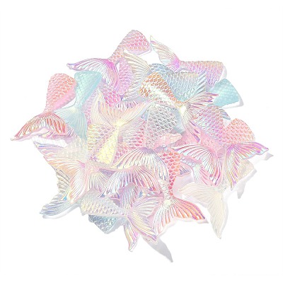 30шт 4 цвета светящиеся прозрачные кабошоны из смолы RESI-CJ0003-57-1