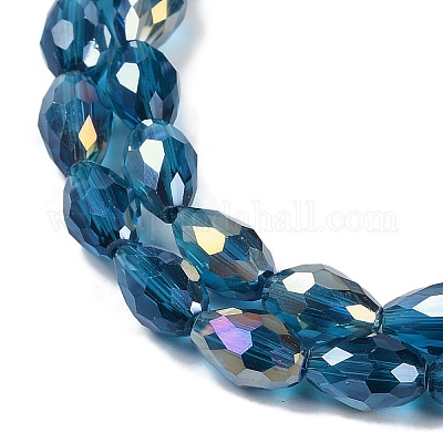 Прозрачные стеклянные бусины гальваническим пряди EGLA-N013-T8mm-B25-1