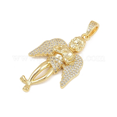 Латунные микро проложить кубического циркония подвески KK-P323-09G-1