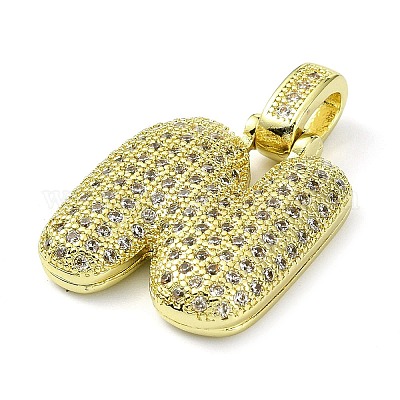 Латунные микропаве прозрачные подвески с фианитом KK-M279-01G-N-1