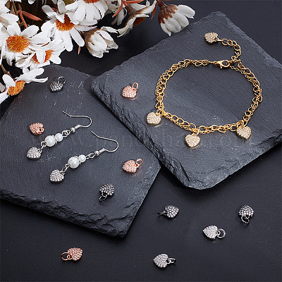 16шт 4 цвета латунные микро проложить кубический цирконий шармы ZIRC-NB0002-09-1