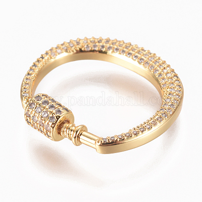 Латунь микропаве кубический цирконий винт карабин подвески с замком ZIRC-F105-12G-1