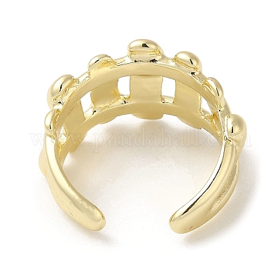 Кольцо из латуни с открытой манжетой RJEW-Q778-26G-1