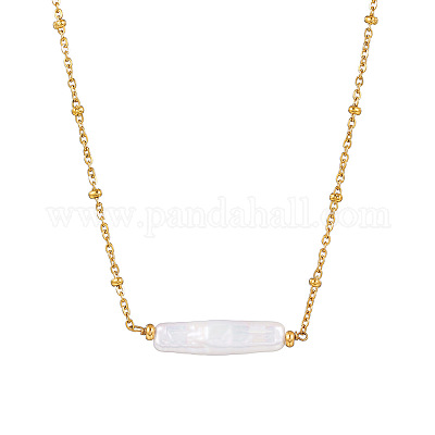 Женские ожерелья-спутники из нержавеющей стали с подвеской из жемчуга Кеши в стиле барокко XQ7733-1