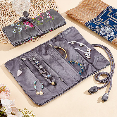 2 шт. ретро прямоугольные шелковые мешочки на молнии в рулоне ABAG-GO0001-02A-1