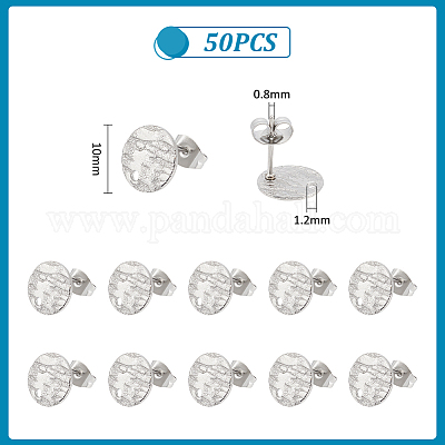 50 шт. фурнитура для сережек-гвоздиков из нержавеющей стали 304 STAS-UN0055-11-1