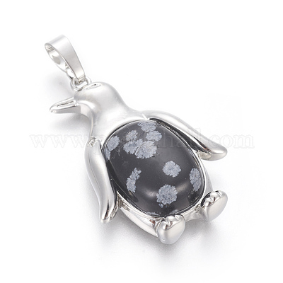 Естественно снежинка обсидиана подвески G-L512-A08-1