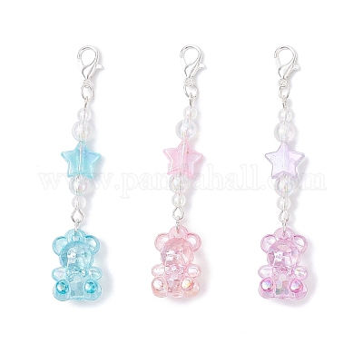 Подвесные украшения из прозрачных акриловых бусин HJEW-JM03966-1