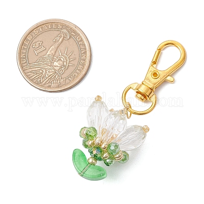 Подвески из цветочного стекла украшения HJEW-MZ00248-04-1