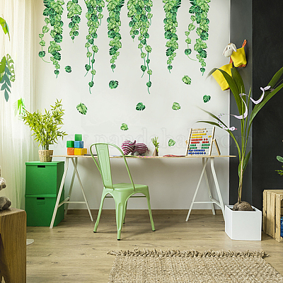 Superdant vert monstera vignes sticker mural plantes suspendues