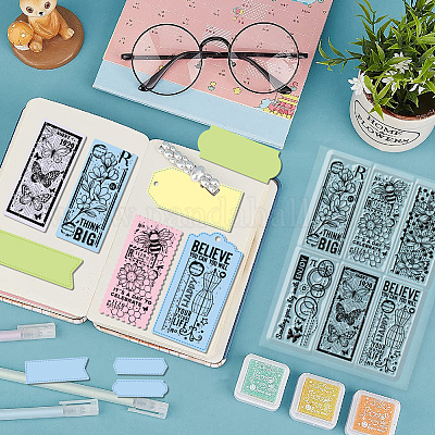 1 лист прозрачных пластиковых штампов из ПВХ DIY-GL0004-74-1