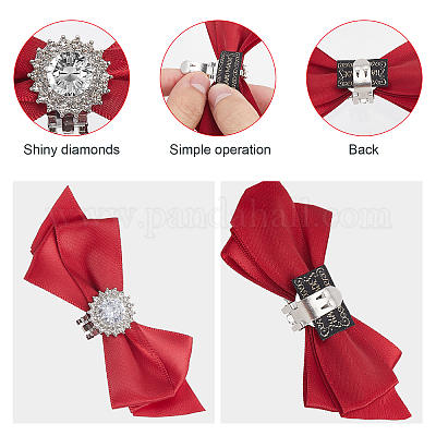 Украшения для обуви из полиэстера с бантом AJEW-WH0348-227-1