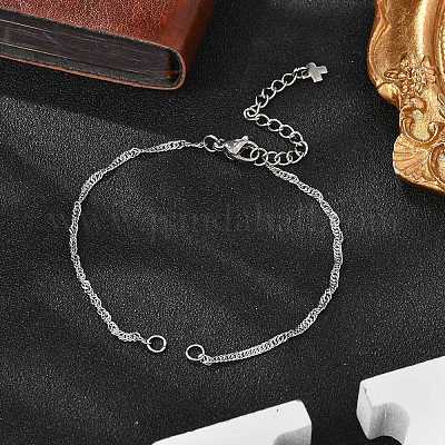 Изготовление браслета-цепочки из сингапурской нержавеющей стали 304 AJEW-JB01332-02-1