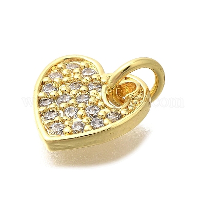 Латунные микропаве прозрачные подвески с фианитом KK-M297-23G-1