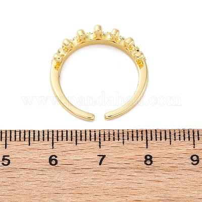 Латунные кольца из манжеты с прозрачным цирконием RJEW-M066-02G-1