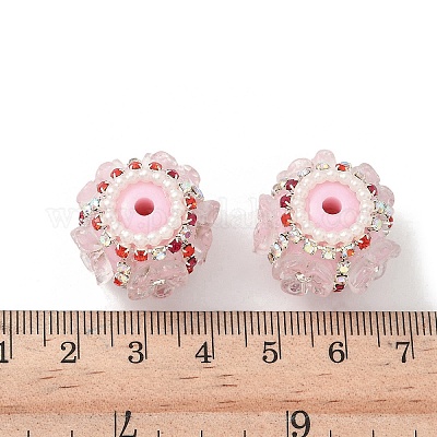 Бусины из смолы в виде цветка со стразами CLAY-NH0003-05S-05-1