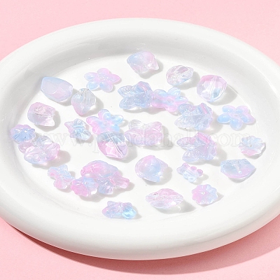 120 шт. 8 вида прозрачных стеклянных бусин-спрей GLAA-FS0002-26-1