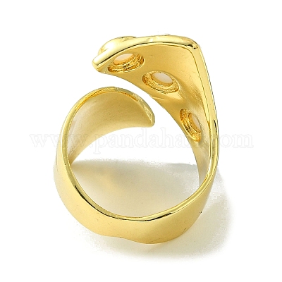 Открытое кольцо-манжета из латуни с имитацией жемчуга ABS RJEW-K256-27G-1