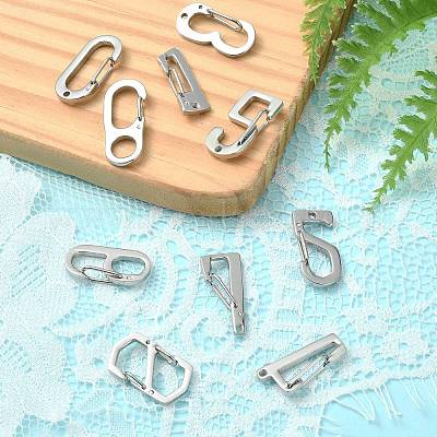 10 шт. 10 стиля 304 нержавеющая сталь брелок застежка фурнитура FIND-CJ0002-80-1
