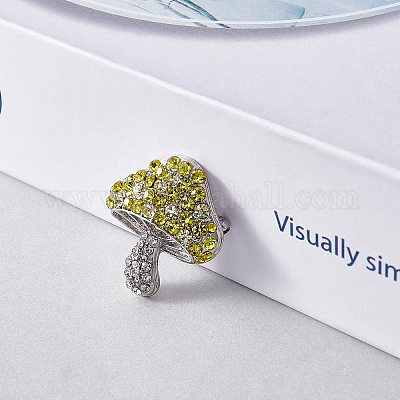 Брошь-гриб из кубического циркония JBR102B-1