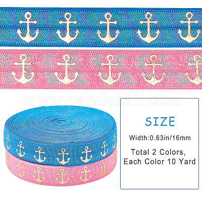 10 Yards Fold Over Elastic Stretch, Braided Elastic Ribbon for Hair Ties  Headbands, Available in Various of Colours (Pink, 5/8in)