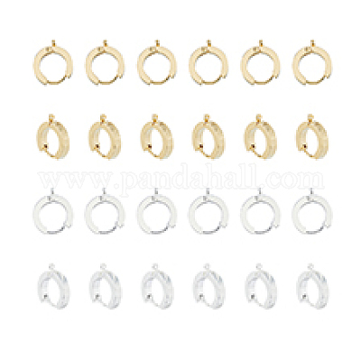 24 шт. 2 цвета 201 нержавеющая сталь серьги-кольца Huggie Hoop фурнитура STAS-DC0015-46-1