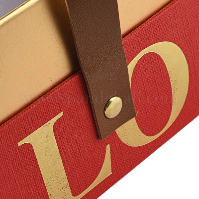 Квадратная подарочная коробка из картона и бумаги с принтом любви CON-G019-01A-1