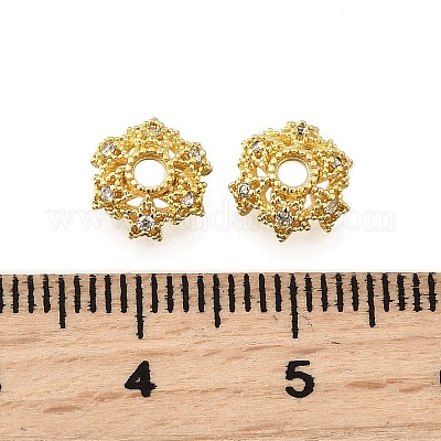 Звездные латунные колпачки с микропаве из кубического циркония KK-K300-05A-G-1