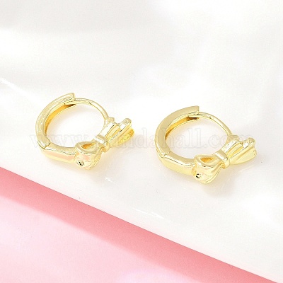 Латунные серьги обруча&nbsp;EJEW-D348-15G-1