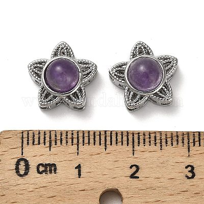 Латунные многорядные звенья из натурального аметиста KK-D366-01P-B-1