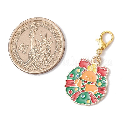 Рождественские украшения из сплава эмали HJEW-JM03649-1