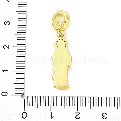 Латунные микро-паве кубические цирконии святые европейские подвески-шармы KK-D325-27G-03-1