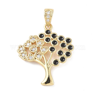 Латунные микропаве прозрачные подвески с фианитом KK-D357-21A-G-1