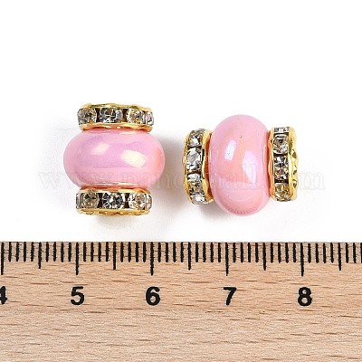 Бусины из смолы с латунными стразами рондель KK-H490-05G-1